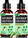 (2 Pack) Organik Soursop Liquid Drops, 2000 mg Soursop Graviola Leaf Extract for Immune,Digestive Support & Antioksi,Vegan Soursop Bitters için Sıvı