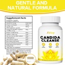 Airboy Candida Cleanse, Gut Colon Cleanse Detox για γυναίκες & άνδρες, Candi Υποστήριξη με φύλλα Orγανης, Caprylic Acid, Wormwood, Black Walnut-60 Counts