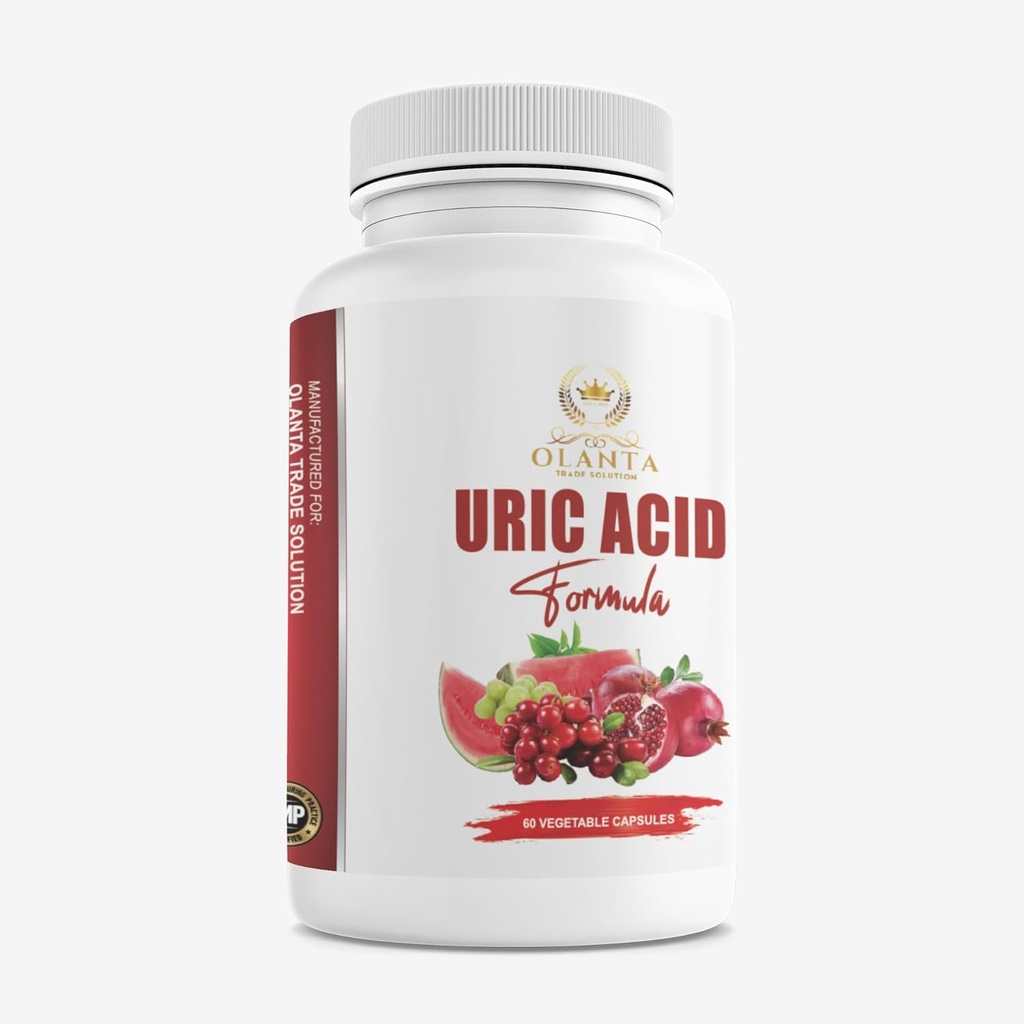 Genric URIC Acid Kompleksi - Low uric Acid Levels, Lower uric Acid, Citric Acid, Celery Seed, Pomegranate, Tart Cherry, Green Coffee Beans, Milk Thistle, Cranberry - 1 Şişe 60 Capsules