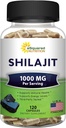 ASquared Beslenme Shilajit 1000 mg - 120 Capsules - Pure Shilajit Ekstraksiyon Tamam ve Toz Kompleksi - Doğal Humic & Fulvic Acid & Trace Minerals - Alternatif To Wear & Drops
