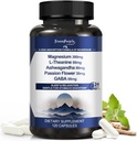 GREENPEOPLE Triple Magnezyum Kompleksi | Uyku için 300 mg Supplement Magnezyum | 8-in-1 Formula w/Ashwagandha/L-Theanine/GABABA Erkekler ve Kadınlar için Restful Destek - Vegan, High-Abvitamin - 120 CT