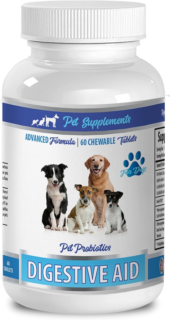 dog bad breath chews - DOG DIGESTIVE AID PROBIOTICS - NATURAL APPROACH - SOLUTION TO BAD BREATH AND GAS - COUNTER DIARRHEA - dog probiotics extra strength - 1 Bottle (60 Treats)