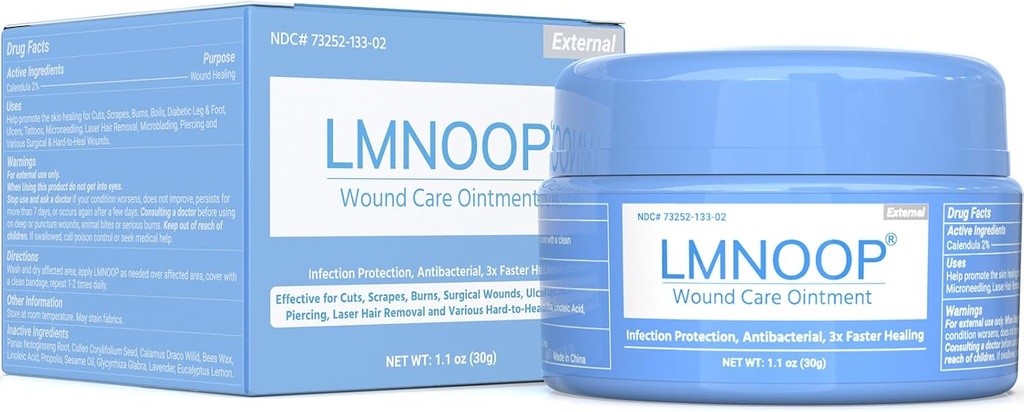 LMNOOP® Αλοιφή Πληγών - Fast Healing Wound Cream, Maximum Repair for All Ages, Πληγή Healing Aintment for Deep/Open/Surgical Wounds, Bedsores, Diabetic Wounds, Ulcers, Burns, Cuts