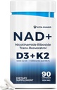 Anti-Aging Energy NAD Supplement – NMN Alternative with Nicotinamid Riboside 1000 mg, Trans-Resveratrol 300 mg, Vitamin D3 4000 IU ve K2 110 mcg MK7 – Vegetarian 60 Capsules, 1300 mg