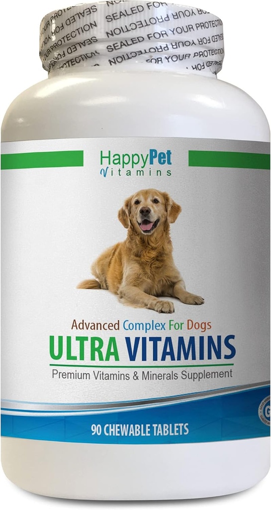 Dog Nutrient Supplements - Köpekler için Ultra Vitaminler ve Mineraller - Köpekler için En İyi Sağlık - Doğal Tedaviler - Temel NUTRIENTS - Köpek Vitamini B Kompleks - 1 Şişe (90 Tedavi)