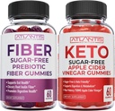 Atlantis Beslenme Sugar Free Prebiyotik Fiber Gummies for Yetişkinler 2Pack (120 Gummies) + Sugar Free Keto Apple Cider Vinegar 60 Gummies