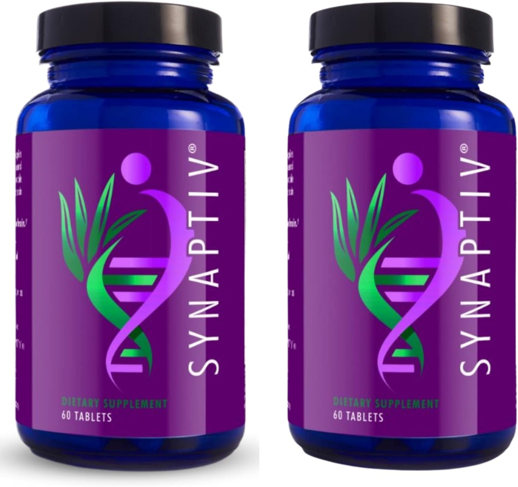 Youngevity SynaptivTM Brain Support - 12 in1 - Ginkgo, Huperzine, Bacopa, Quercetin ve More - Potent Antioksit + Vitamins - 60 Kont (Pack of 2)