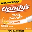 Goody's Pain Relief Tozs, Ekstra Kuvvet Baş Ağrısı Toz Cool Orange, 24 ct (Pack of 1)