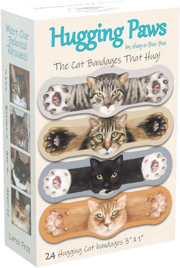 Hugging Paws – Hug-a-BooBoo'dan gelen The Amazing Cat Bandages That Hug! Beautiful Cat Bandages The Cat Pictures of Actual Recovery Cats! Great Cat Lover Hediye! 24 Kont Box