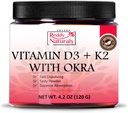Okra ile Reddy Naturals Vitamin D3 K2 Toz - Plant-Based, Fast-Dis, Natural Flavors, Non-GMO- Daily Wellness Formula - 4.2 OZ (120g)