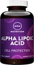 MRM Beslenme Alfa Lipoic Asit | 300 mg ALA | Hücre Koruma | Liver Health + detoxification | Potent | antioksidan C + E Rejenerasyon | 60 Hizmet
