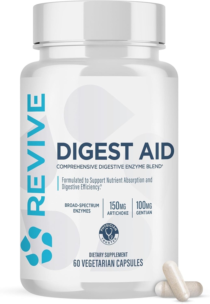 Revive MD Digest Aid, Men & Women için Digestive Support Supplement - Probiyotiks & Prebiyotiks for Gut Health & Health Digestion (90 Capsules, 90 Hizmet) ile Kapsamlı Enjeksiyonu