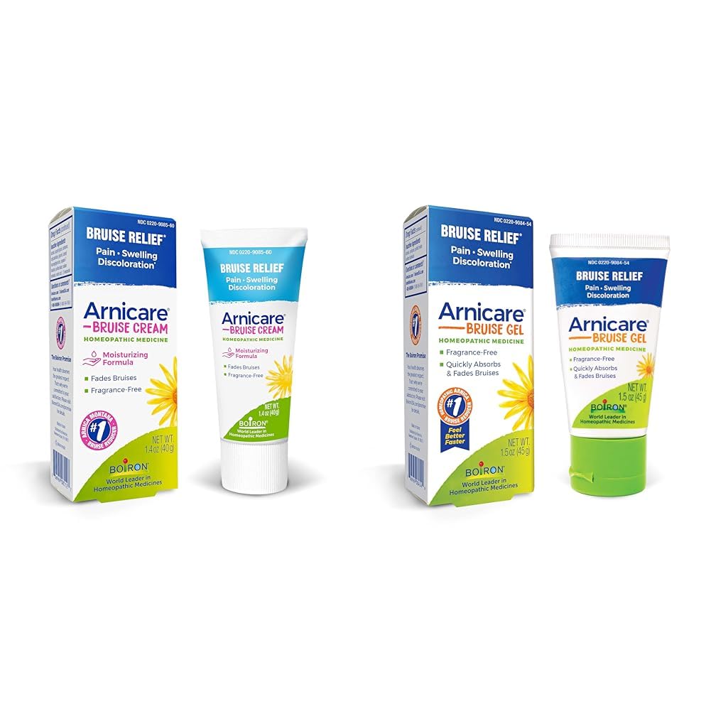 Boiron Arnicare Bruise Cream ve Gel Bruising, Swelling veya Discolorasyon - 1.4 oz Cream & 1.5 oz Gel