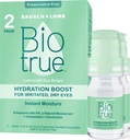Biotrue Ενυδάτωση, συντηρητικά-ελεύθερος Οφθαλμικές σταγόνες για ξηροφθαλμία, άμεσα Ενυδατώνει, Ενυδατώνει, Επαφή Φακός Φιλικός, Αναζωογονητικός & Ανακουφιστικός Ερεθισμός ματιών, 0.33 FL Oz (πακέτο του 2)