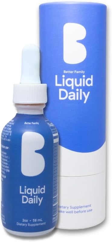 Better Family - Liquid Daily Multivitamin - All-in-One Wellness Drop - Όλες οι ηλικίες & τα φύλα - μεθυλιωμένες βιταμίνες - Χωρίς ζάχαρη ή τεχνητές - Χωρίς γλουτένη, μη ΓΤΟ - Συμπλήρωμα διατροφής - 2oz (60 ml)