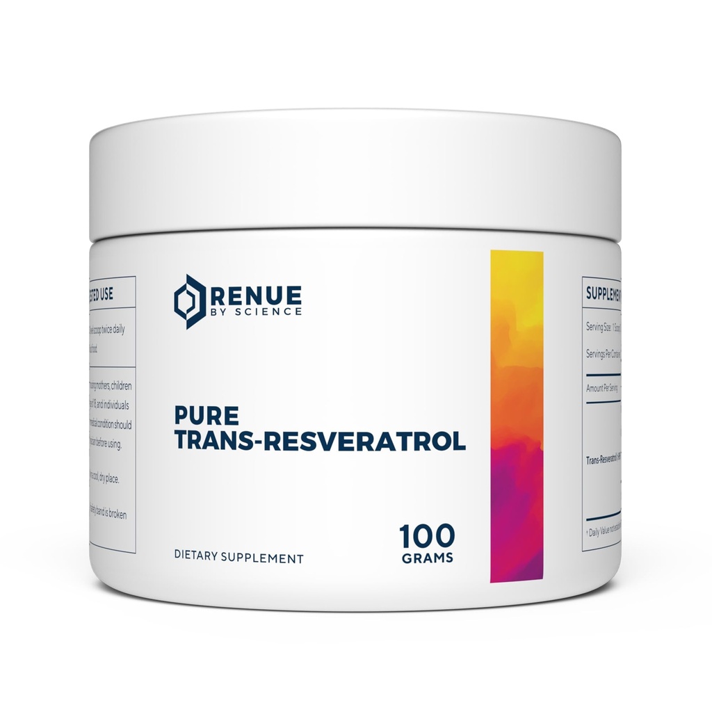 Renue By Science Resveratrol | High Strength Resveratrol Supplement | 100g Trans Resveratrol Toz | Reservatrol 200 Day Supply | Non-GMO & Allergen Free | ABD Üçüncü Taraflı Test Edildi