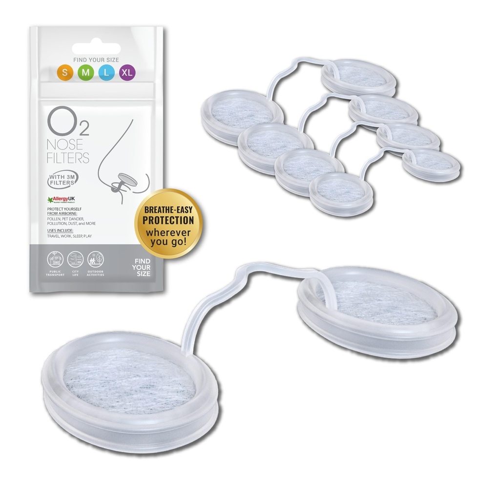 O2 3M Filtrasyon ile filtre yok - Allergies için filtre yok - Tüm enerjiler için Nasal Filtre - Nostril Dust Maske, Duman ve Antirasyon (Trial Boyut, 4)