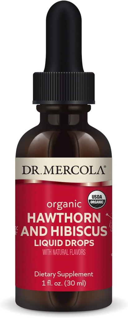 Dr. Mercola Organik Hawthorn ve Hibiscus Liquid Drops Diyeter Supplements, 30 Hizmet (30 Droppers), GMO, Gluten Ücretsiz, Soy Free, USDA Organik