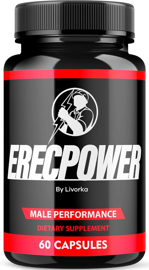 LIVORKA Erecpower Multivitamin Erkek Performans Kapsülleri Erkekler Sağlığı, Gelişmiş Formula - 1 Ay için 60 Capsules