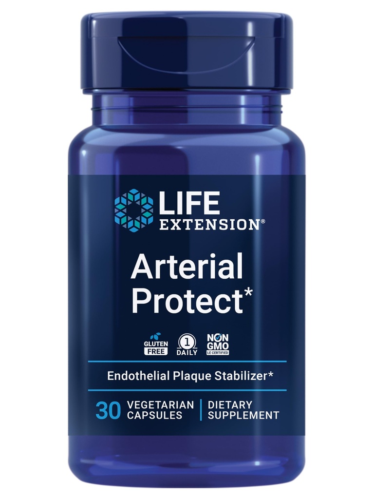 Life Extension Arterial Protect - Blood Pressure Supplement for Heart Health - with goutu kola and Pycnogenol Αποξηραμένα εκχυλίσματα Γαλλικού Maritime Pine flags - Χωρίς γλουτένη, Μη ΓΤΟ, Χορτοφαγικά - 30 Κάψουλες