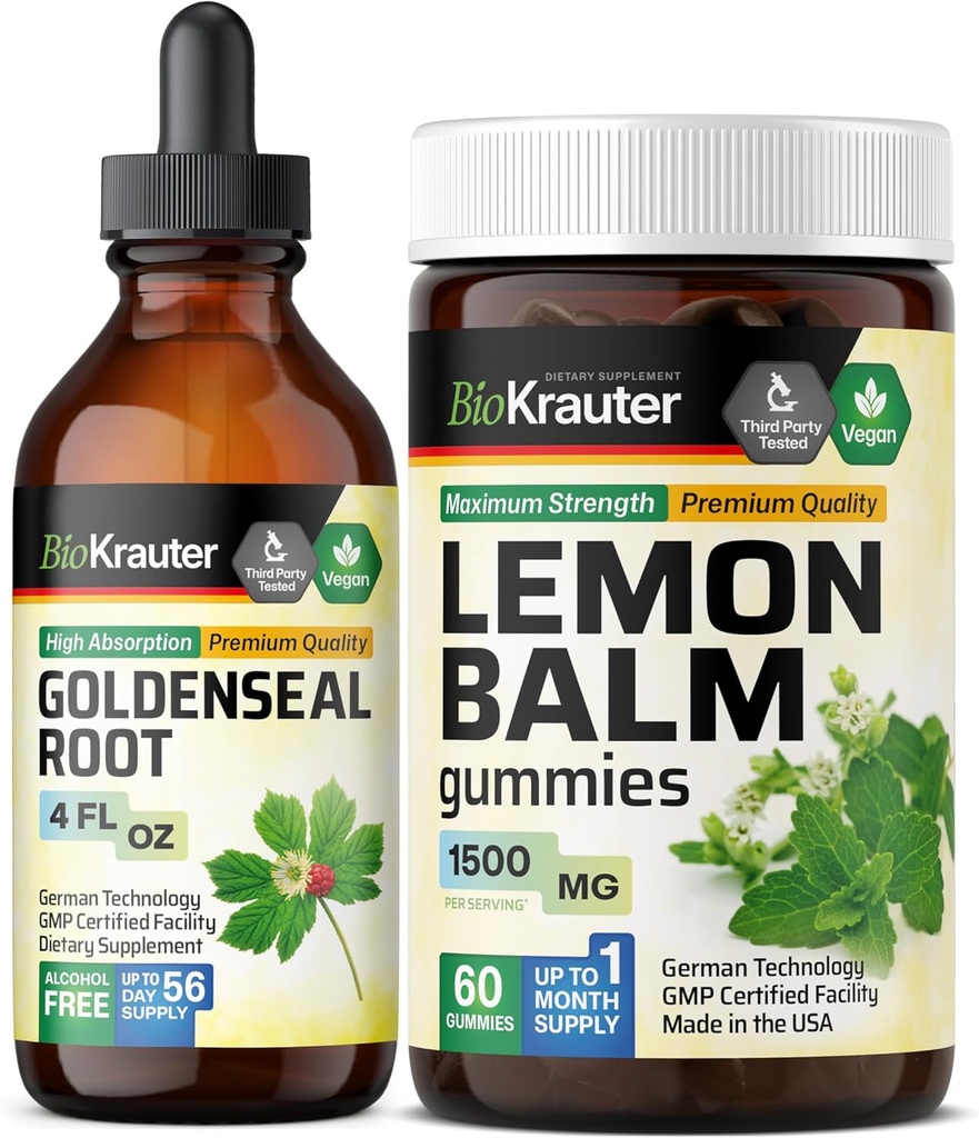 BIO KRAUTER Goldenseal Βάμμα 4 Fl. Oz. & Λεμονόμπαλα 60 Gummies