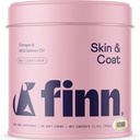 Finn Skin & Coat Salmon Oil Supplement for Dogs | Supports Achar & Shiny Coat | Wild Alaskan Salmon, Omega-3s, EPA & DHA, Biotin, & Çinko | 90 Soft Chews