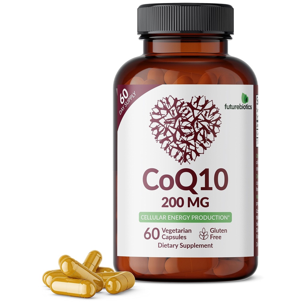 Μελλοντικά αντιβιοτικά CoQ10 200 MG Κυτταρική παραγωγή ενέργειας, 60 κάψουλες χορτοφάγων
