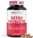 GOBIOTIX Detox Probiotic Supplement for Digestive Health - Γαϊδουράγκαθο γάλακτος, Turmeric, και Dandelion Root, Enzymes for Gut Health - 50 Δισεκατομμύρια CFU - 60 κάψουλες