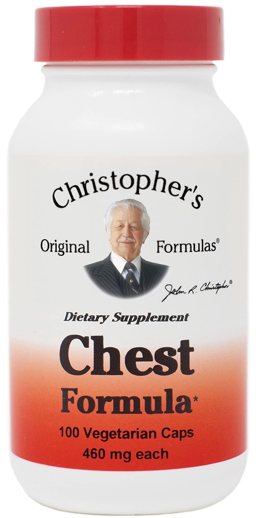 Christopher's Original Formulas Chest Formula – Ανοσοποιητική υποστήριξη ολόκληρου του βότανου για την εποχή του κρυολογήματος και της γρίπης, 460 mg, 100 κάψουλες χορτοφάγων