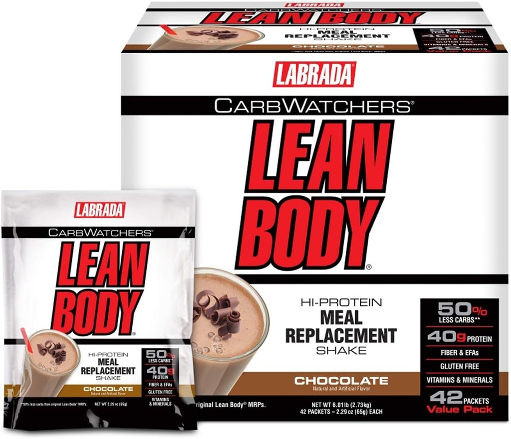 Labrada Carb Watchers Lean Body Hi-Protein Mealchange Shake, Chocolate Ice Cream, 2.29 Ounce (Pazar 42)