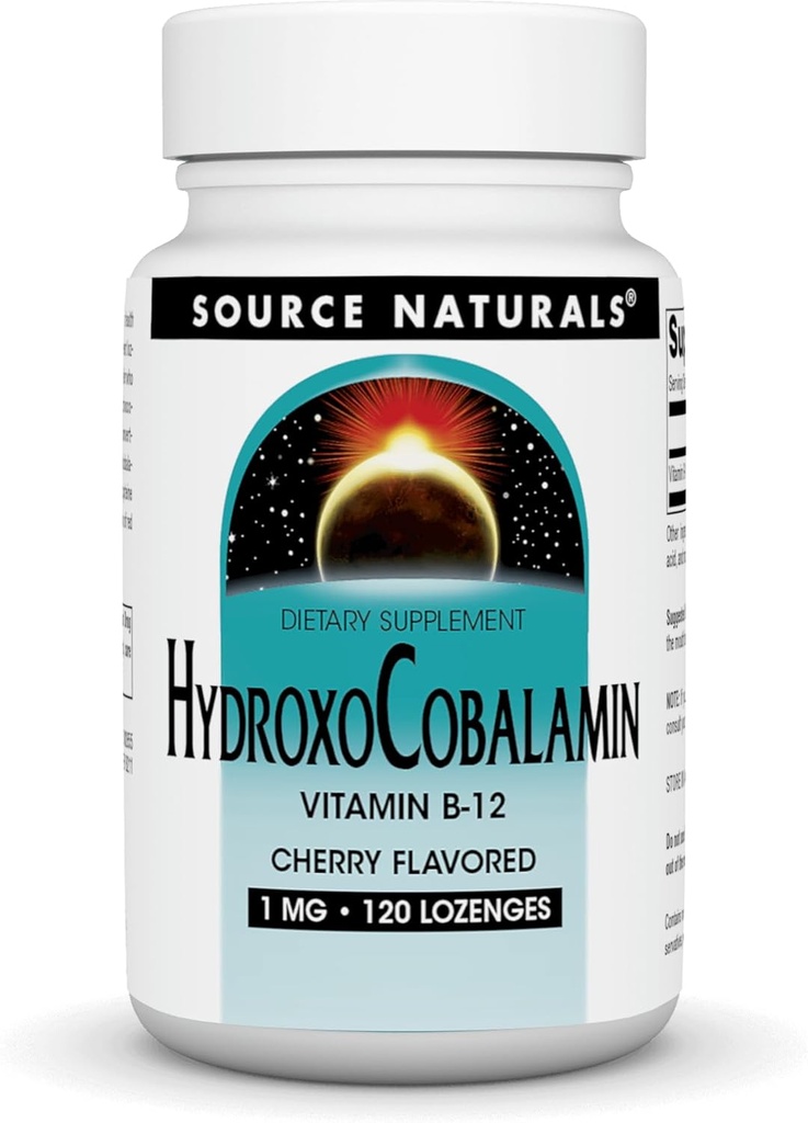 Πηγή Naturals HydroxoCobalamin, Βιταμίνη B-12, 1 mg - 120 Cherry Flavored Lozenges