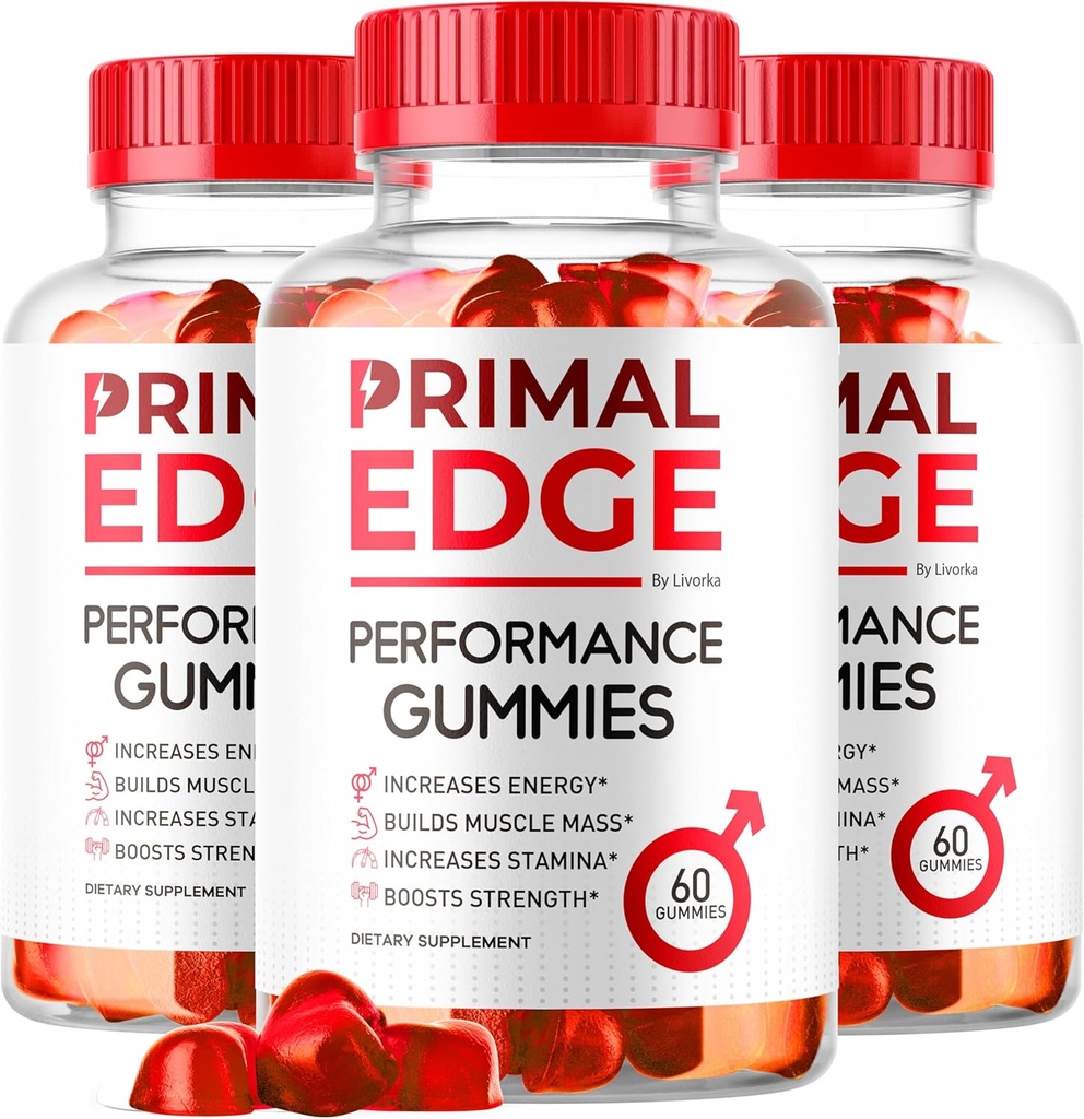(3 Pack) Primal Edge Mens Gummies, Primal Edge, Primal Edge Gummies, Primal Edge Advanced Formula Gummies, Primal Edge Supplement Gummy, PrimalEdge Support Supplement Gummies, 180 Gummies için 3 Aylar
