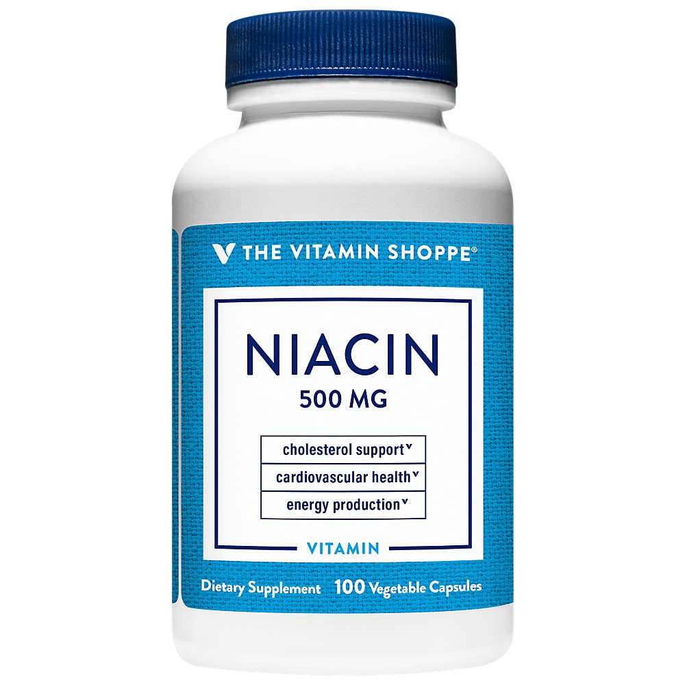 Shoppe Niacin - Cholesterol Support - 500 MG (100 Sebze Kapsülleri)