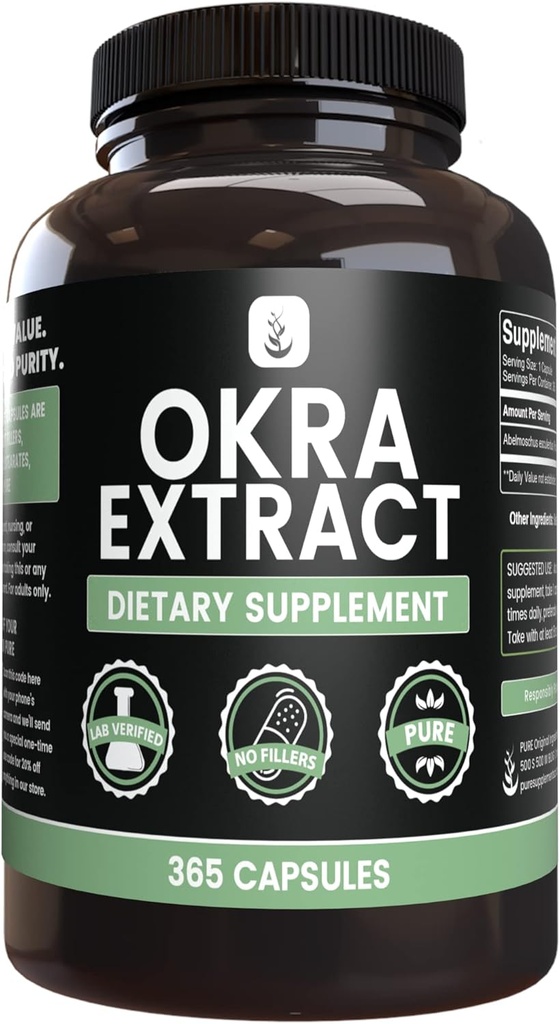 PURE ORIGINAL INGREDIENTS Okraksiyonu (365 Capsules) Magnezyum Or Rice Fillers, Always Pure, Lab TY