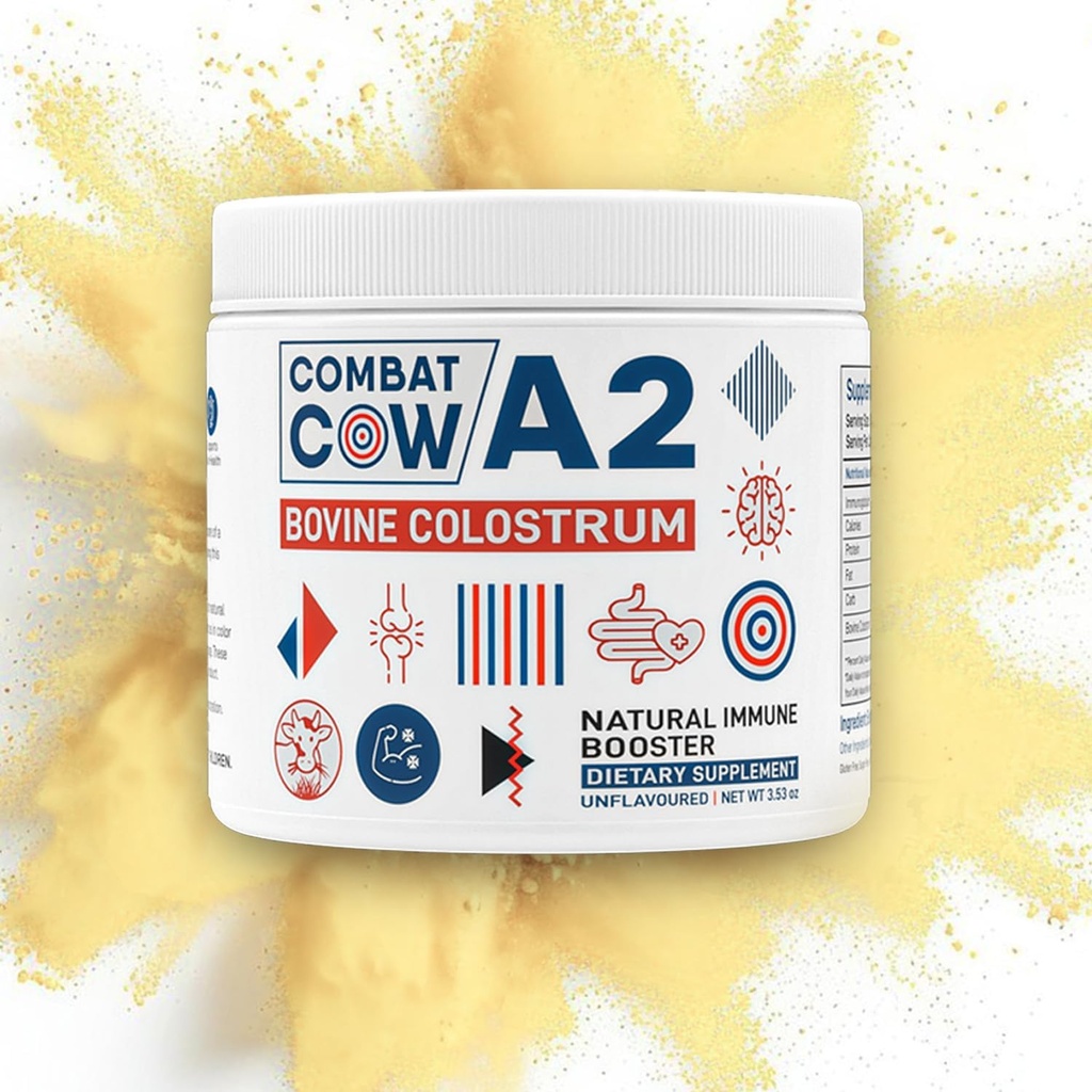 A2 Bovine Colostrum for Gut Health, Bloating, Non-GMO, Grass Fed, First 6 Hours Colostrum Toz, Immune Support, Muscle Recovery, Artan Bilişsel Güç, Unflavoured, 50 Hizmetler