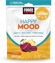 FORCE FACTOR Happy Mood, Mood Support and Mood Balance Supplement to Support Happiness, Positivity, and Stress, Made with Magnesium, Saffron, Zembrin, Non-GMO, Tropical Fruit Flavor, 30 Soft Chews