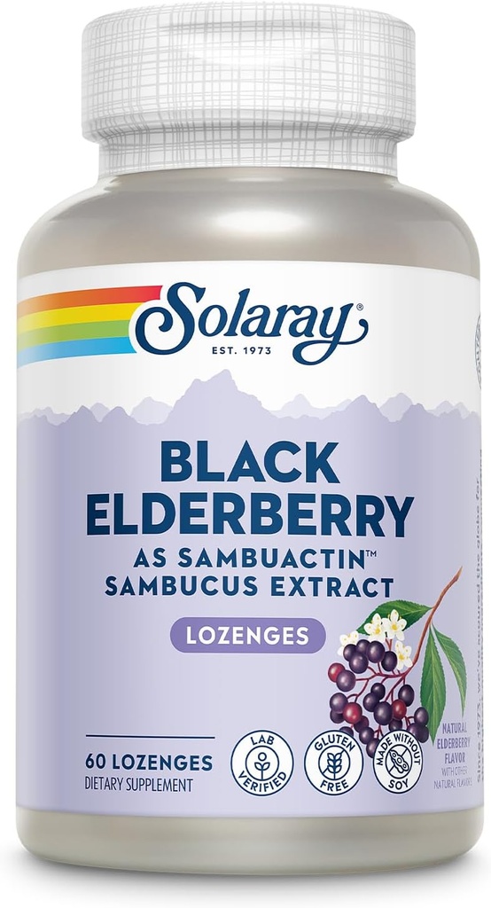 Solaray - Εκχύλισμα σμέουρων σαμπουακτίνης, 60 Lozenges