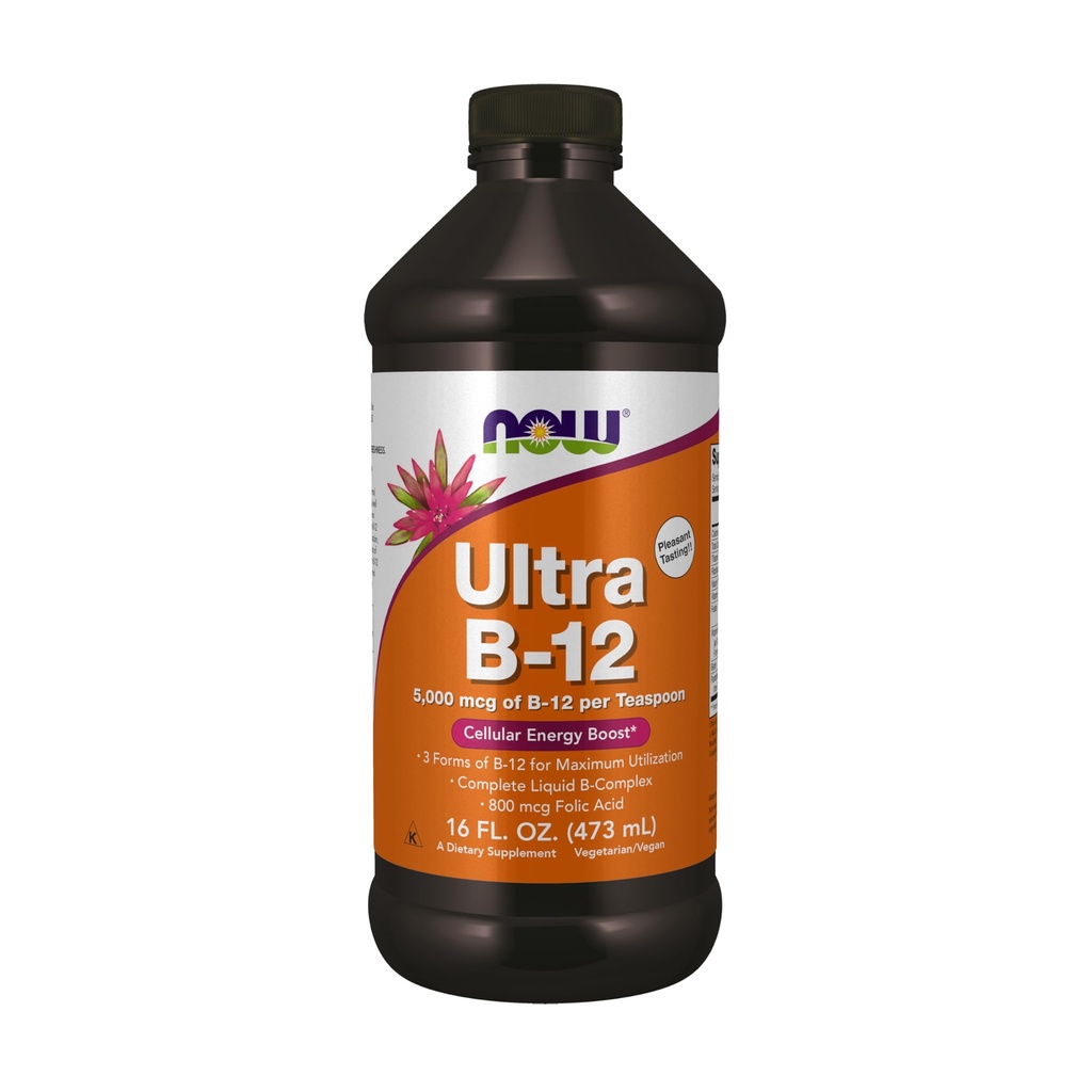 Şimdi Gıdalar Tamamlıyor, Ultra B-12, Sıvı, 800 mcg Folic Asit, Hücre Enerji Üretimi *, 16-Ounce