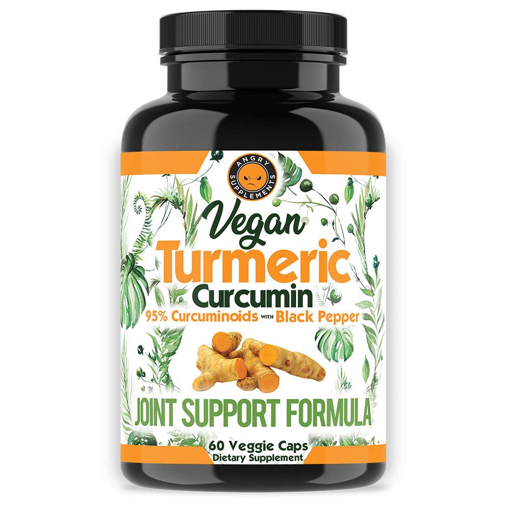 Κουρκουμίνη Vegan Turmeric με εκχύλισμα μαύρου πιπεριού (60 κάψουλες Veggie-2 Μήνας προσφοράς), 95% Κουρκουμινοειδή - Όλα τα φυσικά ισχυρό αντιοξειδωτικό για κοινή υποστήριξη και ανακούφιση (1-Bottle)