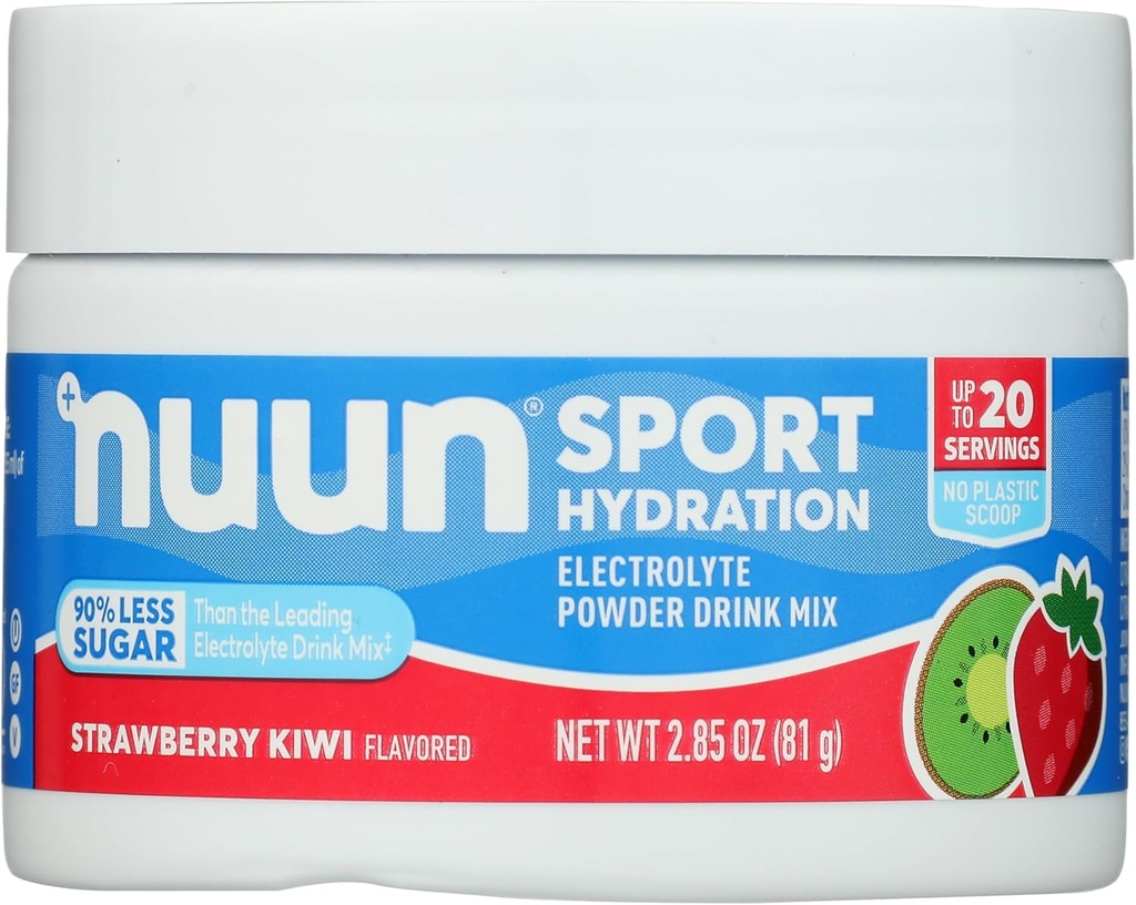 Nuun Sport Ηλεκτρολυτικό Ποτό σε σκόνη Μείγμα με Μαγνήσιο, Ασβέστιο, Κάλιο, Χλωριούχο και Νάτριο, Φράουλα Kiwi Γεύση, Γλουτένη Χωρίς & Vegan, Έως 20 Σερβίρεις