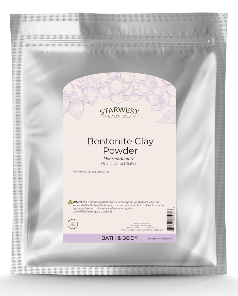 Starwest Botanicals sodyum Bentonite Clay, 1 Pound