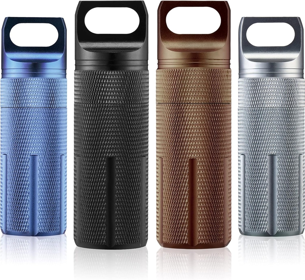 Patelai 4 Adet Portreatif Makyaj Pill Sahibi Pill Organizer Seyahat Suları Çöp alüminyum Havalimanları Açık Camping (Rustic) için Depolama Supplements Sahibi