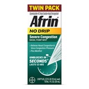 Afrin No Drip Severe Congestion Nasal Mist Twin Pack, Non-Drowsy, Fast-Acting Deconant for Nasal Congestion and Sinus Printing Relief, Yetişkinler and Children 6 and Older, .5 fl oz (Pack of 2)