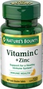 Nature's Bounty Vitamin C + Ψευδάργυρος, Συμπλήρωμα Βιταμίνης, Υποστηρίζει την Ανοσολογική Υγεία, 60 mg, 60 δισκία