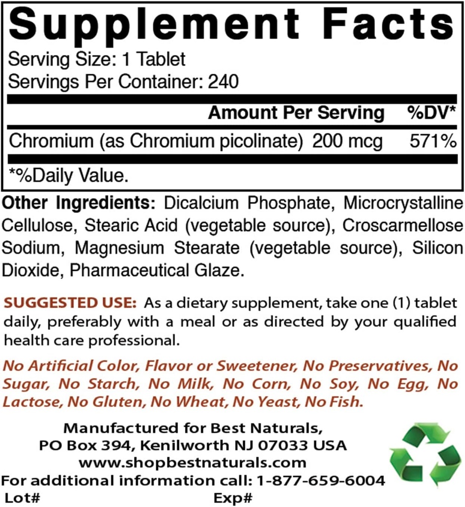 Chromium Picolinate 200 mcg & Vitamin K2 (MK7) D3 ile