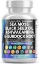 Temiz Nutraceuticals Sea Moss Black Seed Oil Ashwagandha Turmeric Bladderwrack Burdock & C Vitamin D3 with Elderberry Manuka Dandelion Sarı Dock Iodine Chlorophyll ACV