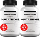 Araştırma Laboratuvarları Liposomal Glutathione Supplement w/Gluta-IVTM, 100x Toz Glutathione'yi Geliştirdi. 2 Fer 1 Ad, 120 Total Liposomal Softgels
