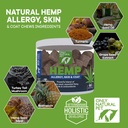 Μόνο Φυσική Αλλεργία Pet, Δέρμα & Κρέας κάνναβης Μαλακές Μασούσες - Αλλεργία Ανοσοποιητικά τσιμπήματα για σκύλους, Ωμέγα 3 συμπλήρωμα, Καταπραϋντικές θεραπείες για Ichy ανακούφιση του δέρματος, Hot Spot - (60 κόμης) (AL.)