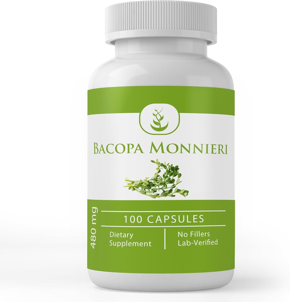 Pure Original Materialss Bacopa Monnieri, (100 Capsules) Her zaman Pure, Nomixs Or Fillers, Lab TY