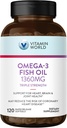 Dünya Triple Strength Omega 3 Fish Oil 1360 mg Supplement, 950 mg Active Omega-3 Fatty Asits with EPA & DHA, Supports Heart, Brain & Joint Health, Gluten Free, 120 Softgels, 4 Ay Supply Supply